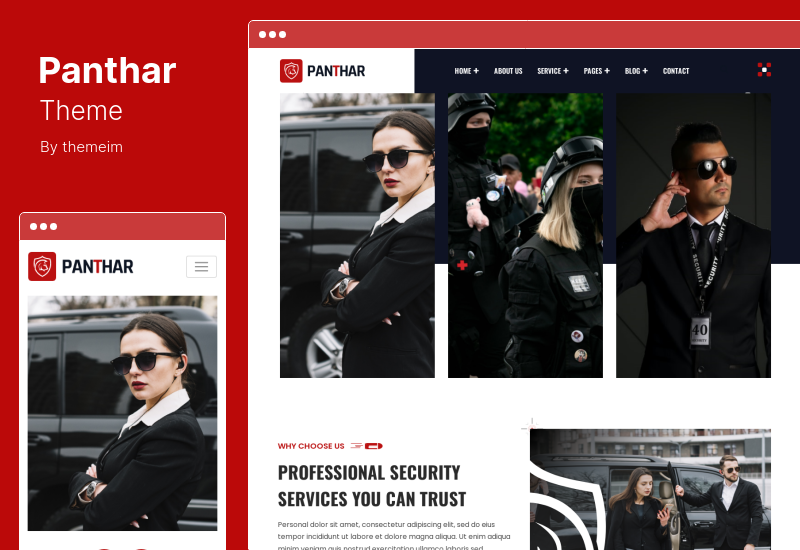 Panthar Theme - Тема WordPress для частной безопасности и службы видеонаблюдения