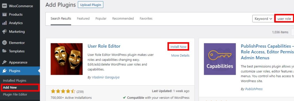 instalar el complemento crear roles de usuario de wordpress personalizados