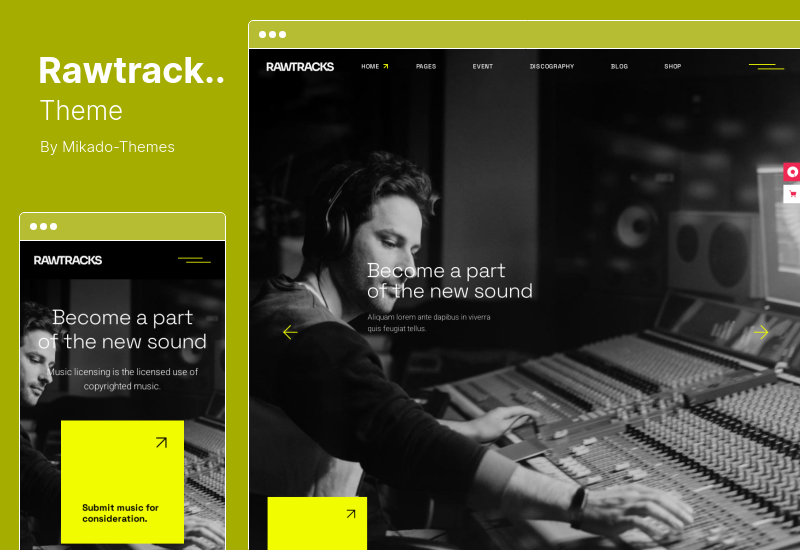 Rawtracks 主題 - 音樂和 DJ WordPress 主題