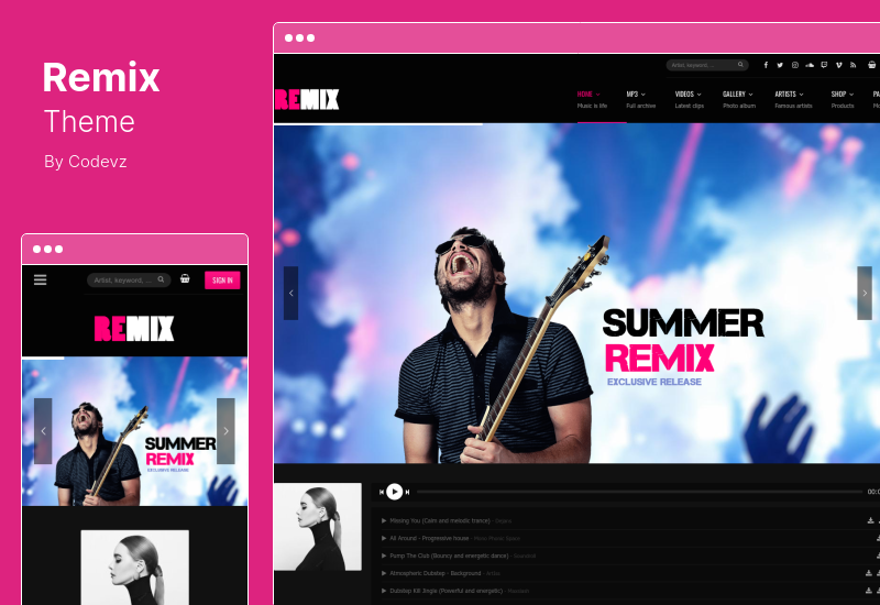 Remix Theme - Tema WordPress Musik