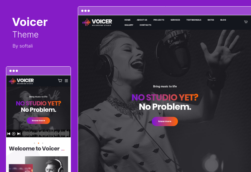 Voicer Theme - Tema de WordPress para estudio de grabación y sonido