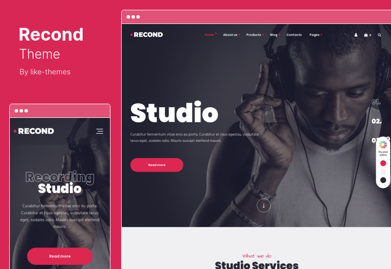 Recond Theme - Tema WordPress Studio Rekaman & Band Musik