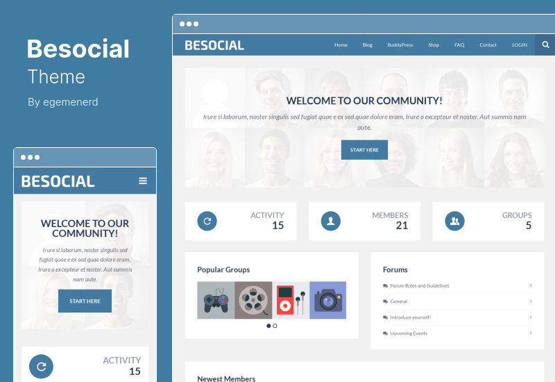 Besocial Theme – BuddyPress Social Network & Community WordPress Theme