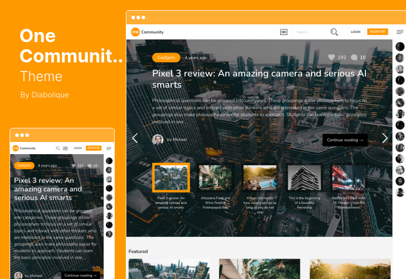 OneCommunity-Theme – BuddyPress-Mitgliedschafts-WordPress-Thema