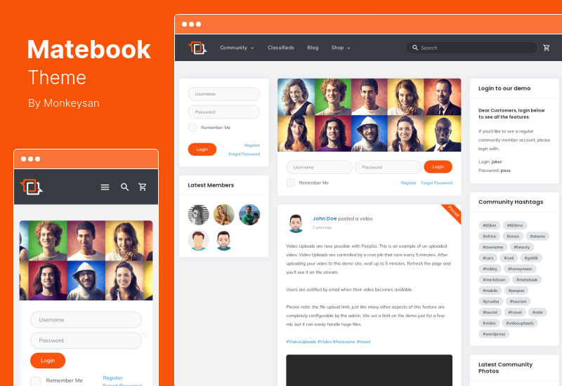 Tema Matebook - Tema de WordPress para redes sociales