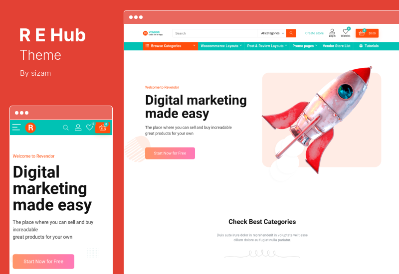 ธีม REHub - การเปรียบเทียบราคา, ธีม WordPress ตลาดผู้ขายหลายราย