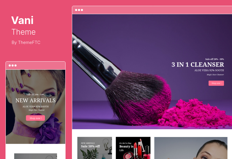 Vani Theme - Tema de WooCommerce de belleza cosmética para WordPress