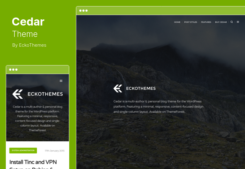 Cedar Theme - Temă WordPress receptivă pentru blog