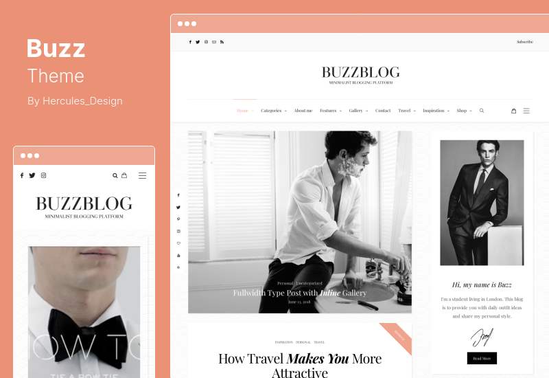 Buzz Theme - Tema de WordPress para revista y blog de estilo de vida