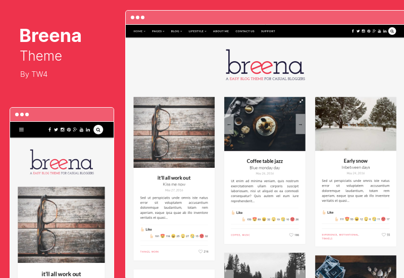 Tema Breena - Un tema WordPress per blog reattivo