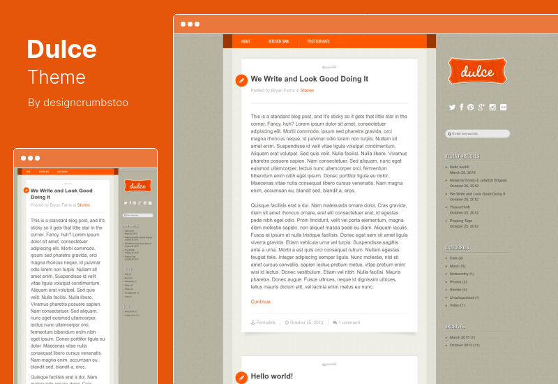 Dulce Theme – Ein WordPress-Theme im Tumblr-Stil