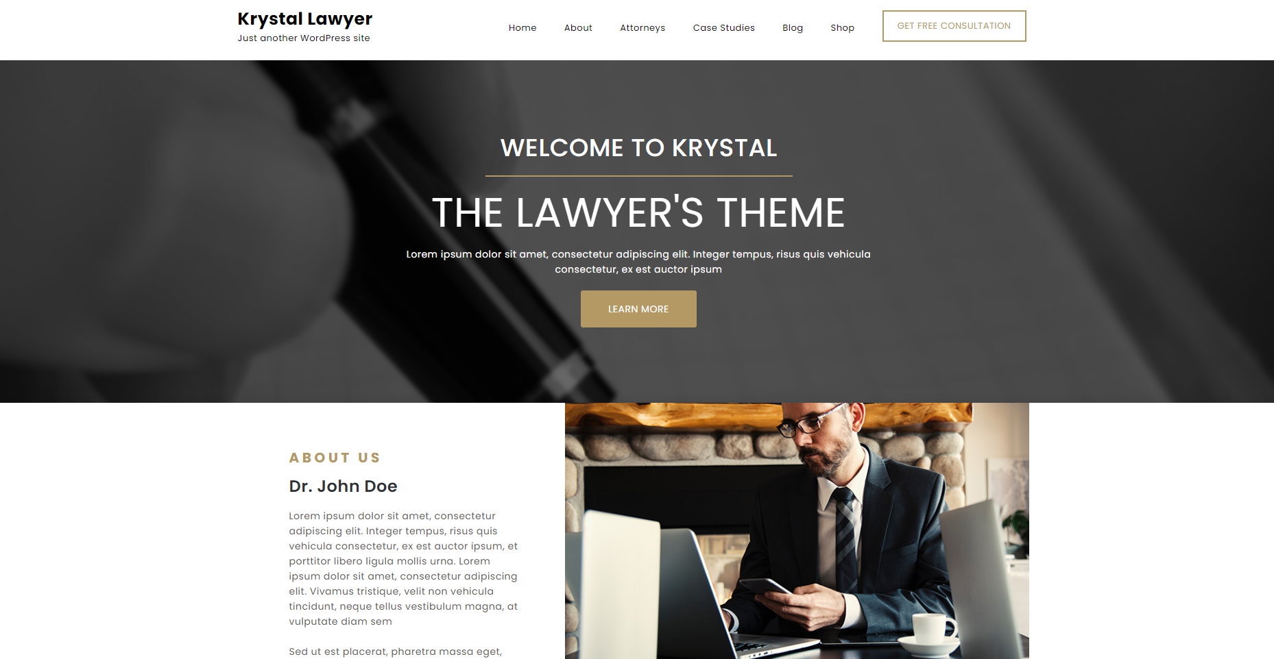 Krystal Lawyer - meilleurs thèmes wordpress gratuits pour les avocats