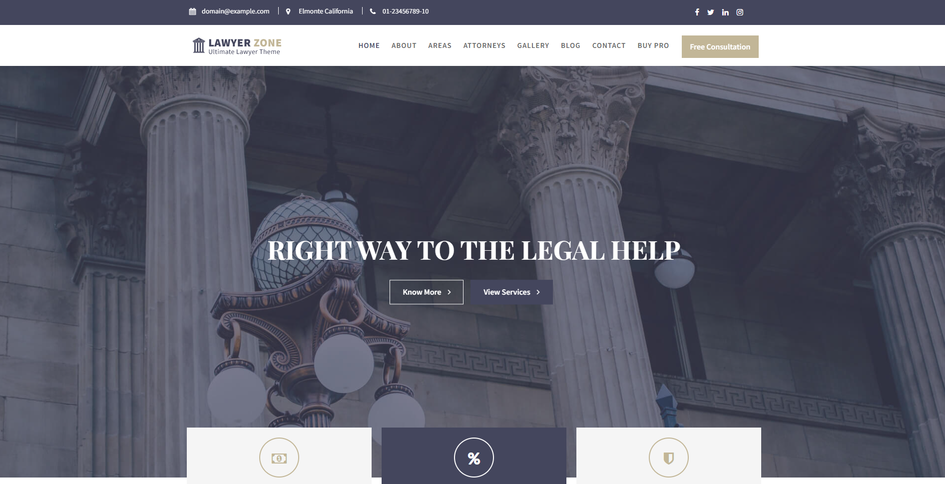 Lawyer Zone - meilleurs thèmes wordpress gratuits pour les avocats