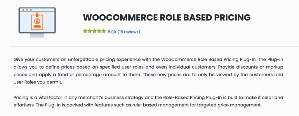 WooCommerce 插件的基於角色的定價。