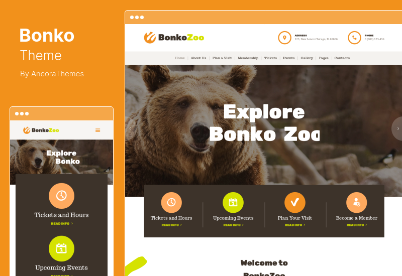 ธีม Bonko - ธีม WordPress ของ Safari & Zoo