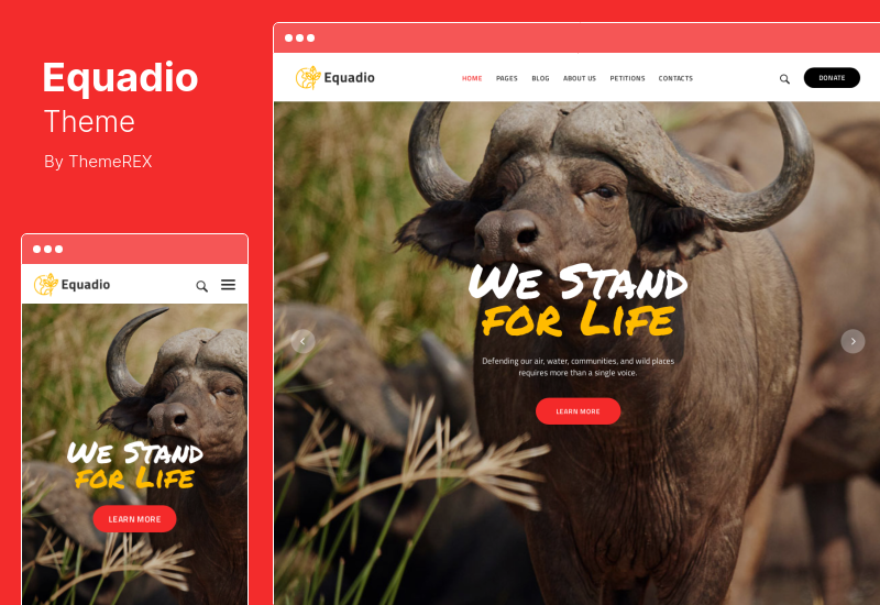 Tema Equadio - Temă WordPress nonprofit și ecologică