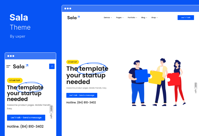 Sala 主題 - 啟動 SaaS WordPress 主題