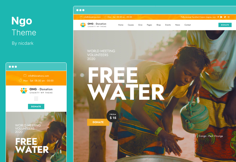 Ngo Theme - Тема WordPress для благотворительных пожертвований
