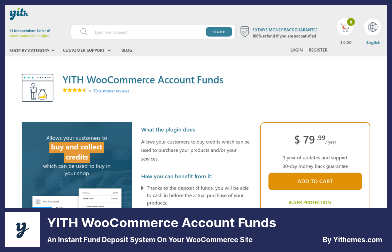 YITH WooCommerce Account Funds Plugin - ein System zur sofortigen Einzahlung von Geldern auf Ihrer WooCommerce-Site