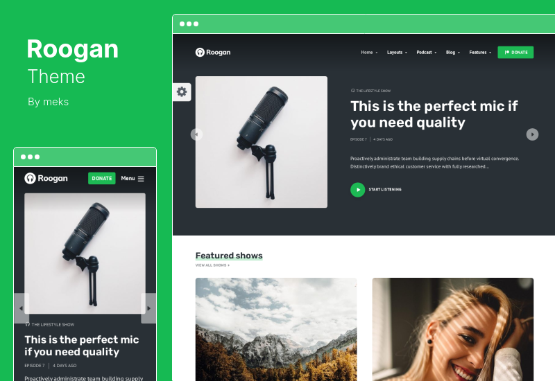 Roogan 主题 - 播客 WordPress 主题