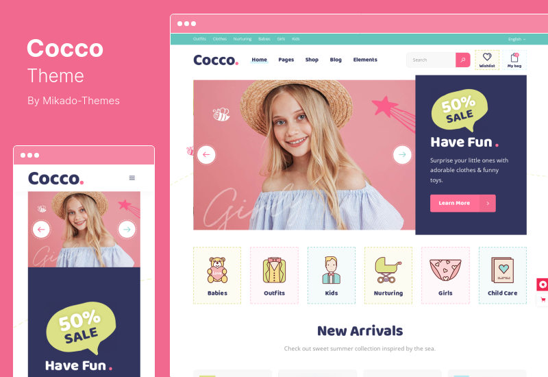 Tema Cocco - Toko Anak-anak dan Tema WooCommerce Toko Bayi