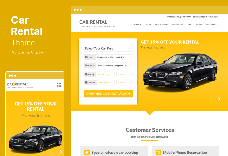 Tema Sewa Mobil - Tema Penyewaan Mobil WordPress