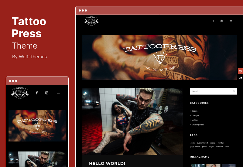 Motyw TattooPress — motyw WordPress dla artystów atramentowych