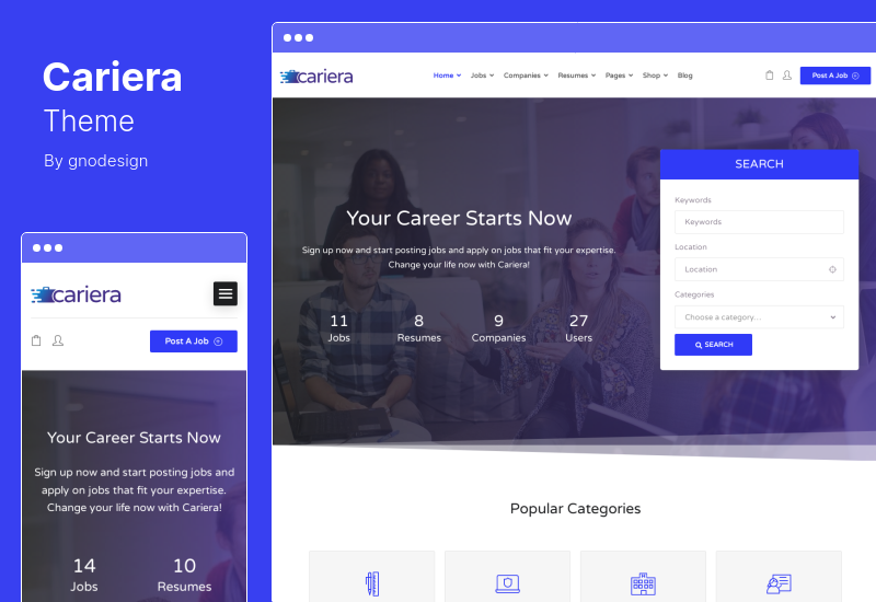 Tema Cariera - Tema WordPress de quadro de empregos