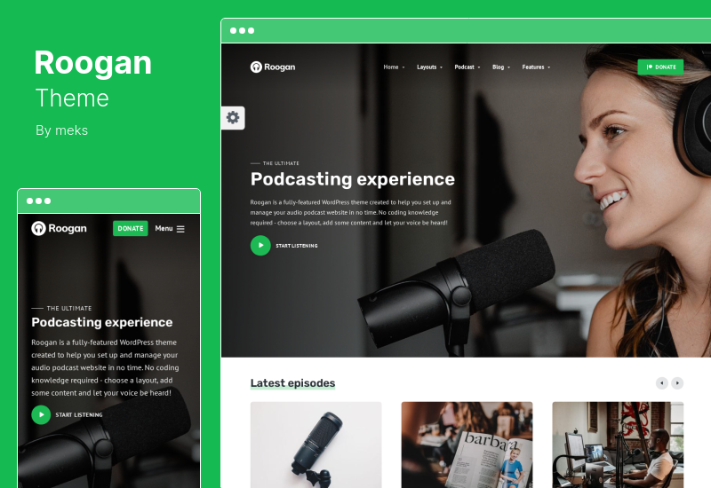 Roogan Teması - Podcast WordPress Teması