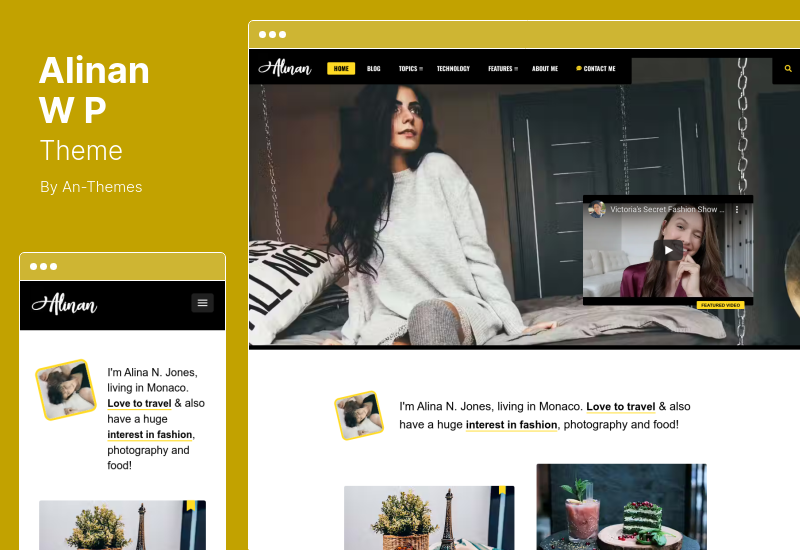 Alinan WP Theme – Ein persönliches Blog- und Vlog-WordPress-Theme