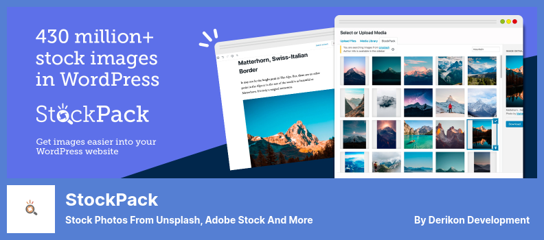 Plugin StockPack - Stok Foto Dari Unsplash, Adobe Stock, dan Lainnya