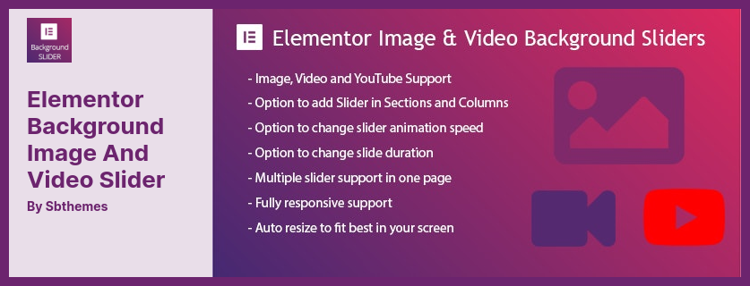 Elementor Background Image and Video Slider Plugin - 美しい背景画像と動画のスライダー プラグイン