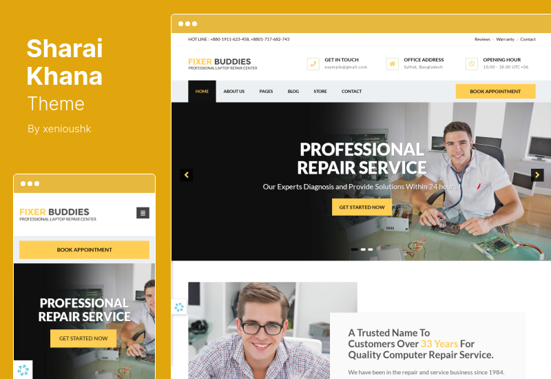 Sharai Khana Teması - Bilgisayar Onarımı ve Çok Konseptli Profesyonel Hizmetler WordPress Teması
