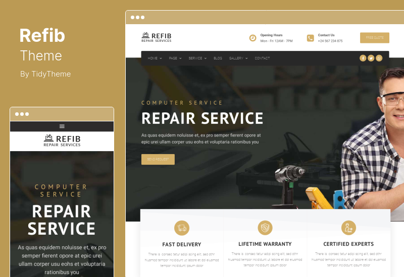 Refib Theme - Tema de WordPress para servicio de reparación digital