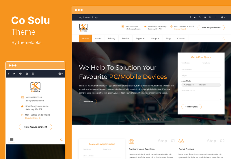 CoSolu Theme - Çok Amaçlı Servis ve Onarım WordPress Teması