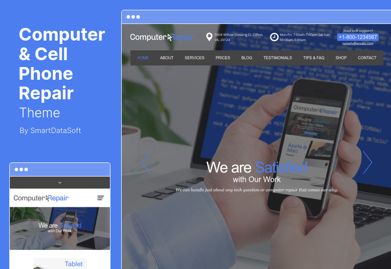 Tema de reparación de computadoras y teléfonos móviles - Tema de WordPress para servicios de reparación de computadoras y teléfonos móviles