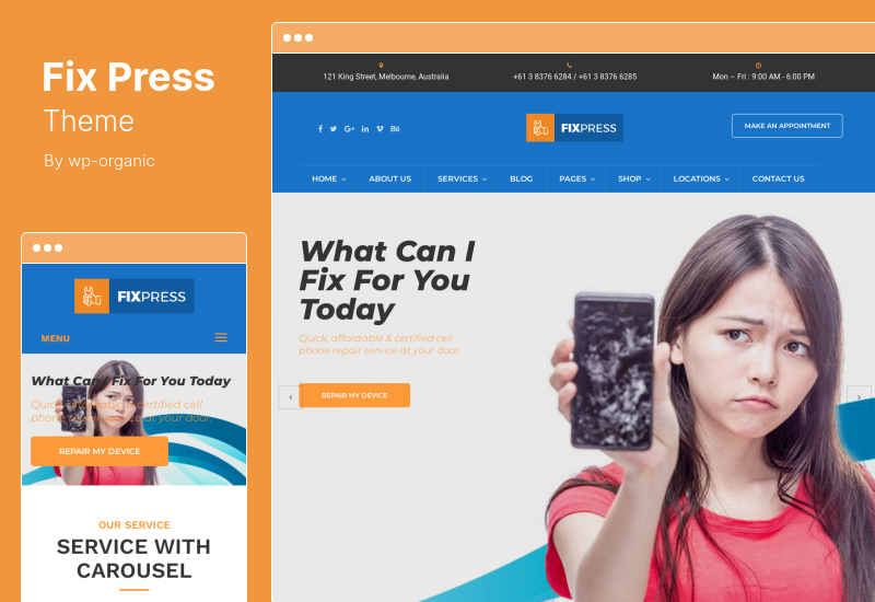 FixPress テーマ - 携帯電話とコンピューターの修理 WordPress テーマ