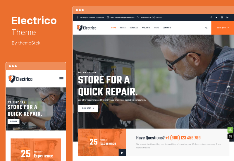 Electrico Theme - Tema de WordPress para reparación y multiservicios