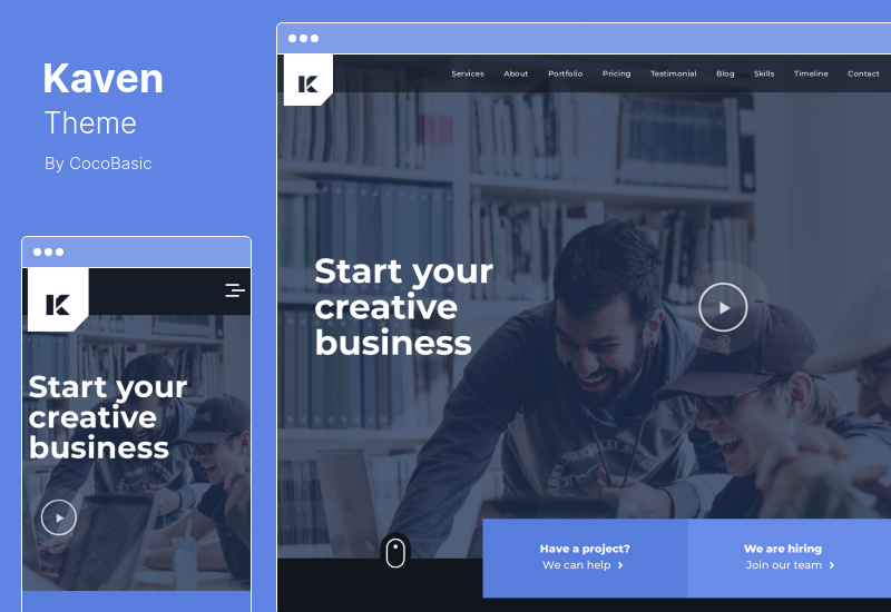 Kaven テーマ - Business One Page WordPress テーマ