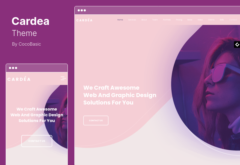 Cardea Theme — одностраничная тема WordPress для портфолио