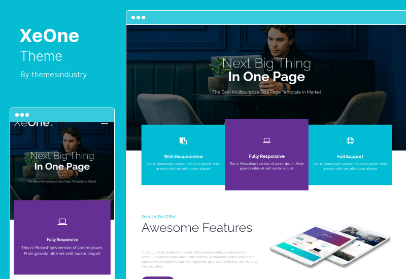 XeOne テーマ - One Page Parallax WordPress テーマ