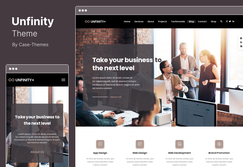 Unfinity Theme — одностраничная тема WordPress