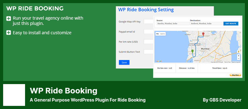 WP Ride Booking Plugin - 一个通用的 WordPress Ride Booking 插件