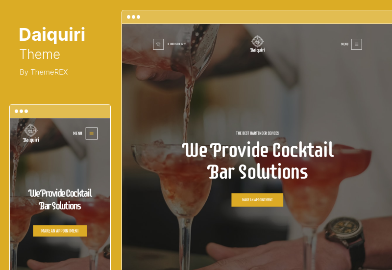 Daiquiri Theme — тема WordPress для барменских услуг и кейтеринга