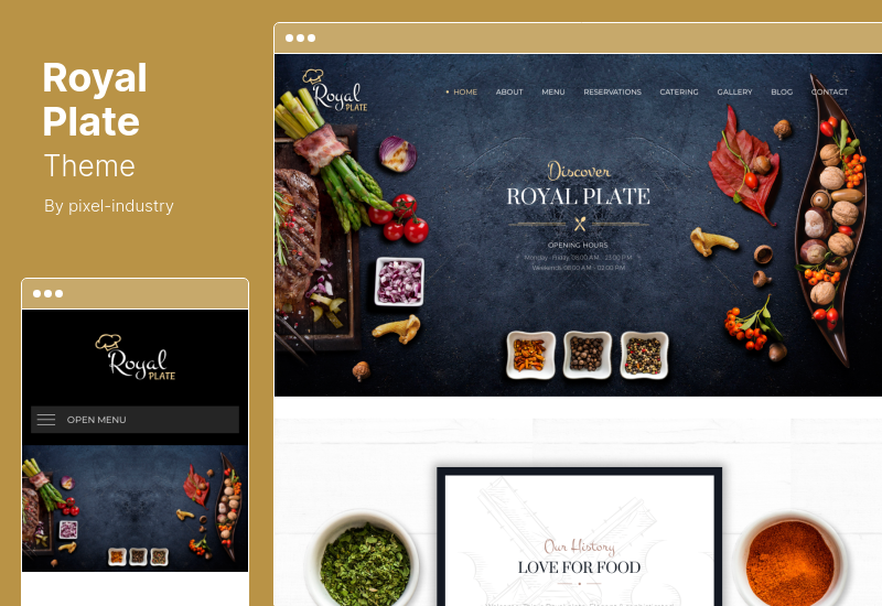 Royal Plate Theme — тема WordPress для ресторанов и кейтеринга