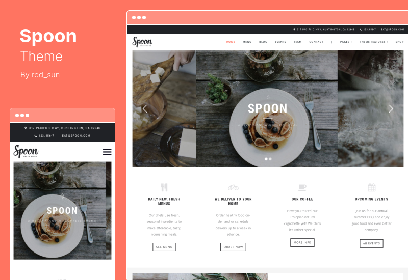 Spoon Theme - سمة WordPress للمطعم متجاوبة متميزة