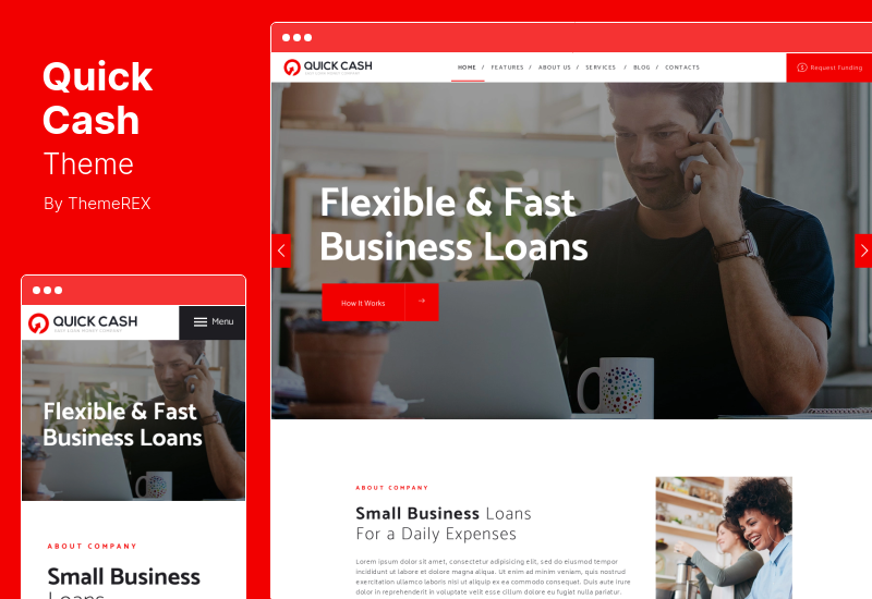 Quick Cash Theme - Tema de WordPress para asesor financiero y compañía de préstamos
