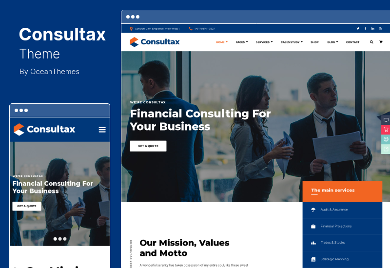 Consultax Theme - Tema de WordPress para finanzas y consultoría