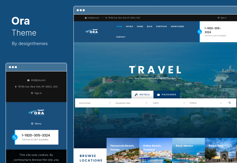 Tema Ora - Tema WordPress per la prenotazione di viaggi