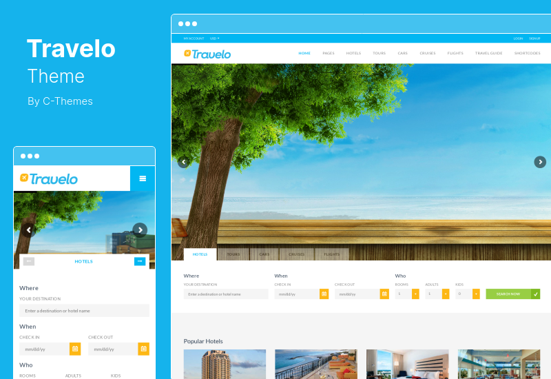 Tema Travelo - Tema WordPress responsivo para reservas de viagens/tours